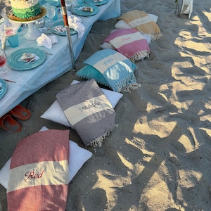 Personalized Turkish Beach Towel, Bachelorette Party Favors, Wedding Gifts, Wedding Favors, Personalized Gifts, Bridesmaid Beach Towel gift