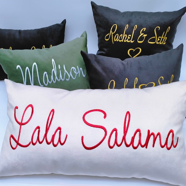 Embroidered Pillow Etsy