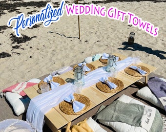 Toalla de playa, favores de despedida de soltera, regalos de boda, toalla de pavo a granel, regalos de boda, regalos personalizados, regalo de toalla de playa de dama de honor