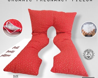 Organic Pregnancy Pillow, Maternity Pillow, Full Body Support Pillow, U Shaped Nursing Pillow, Quality Rest and Sleep Pillow, Body Pillow