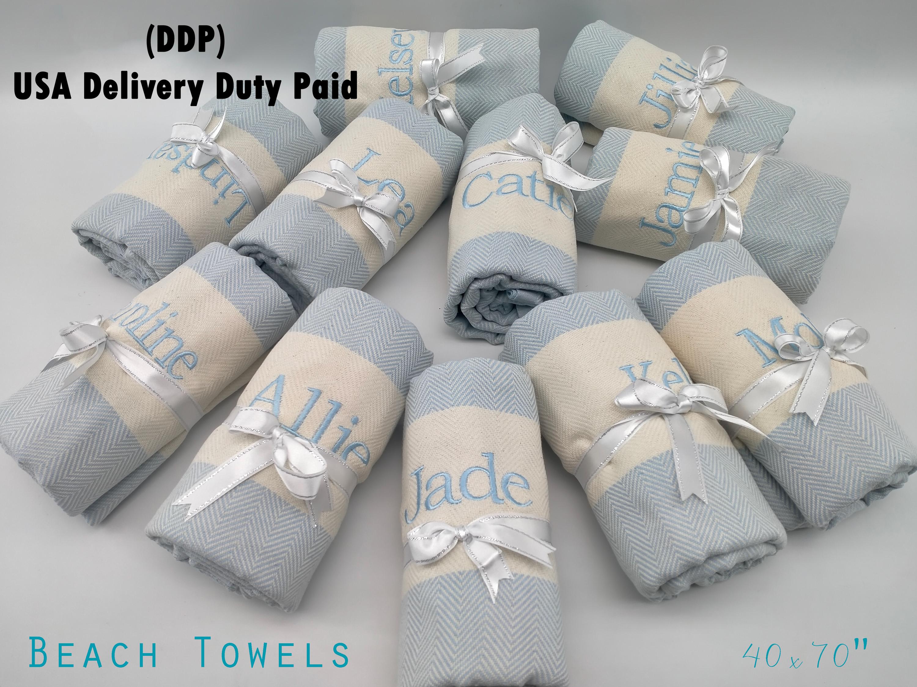 Personalized Turkish Towel, Beach Towel, Quick Dry Bath Towel, Pool Towel, Wedding Gift Towel - View #3