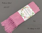 Wedding Scarf Shawls, Personalized Bridesmaid Gift, Blanket Scarf, Bridal Shower Favor, Personalized Pashmina Scarf Blush, Monogram Pasminas