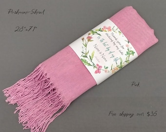 Hochzeitsschal Schal, personalisierte Brautjungfer Geschenk, Decken Schal, Brautparty Gunst, personalisierter Pashmina Schal Blush, Monogramm Pashminas