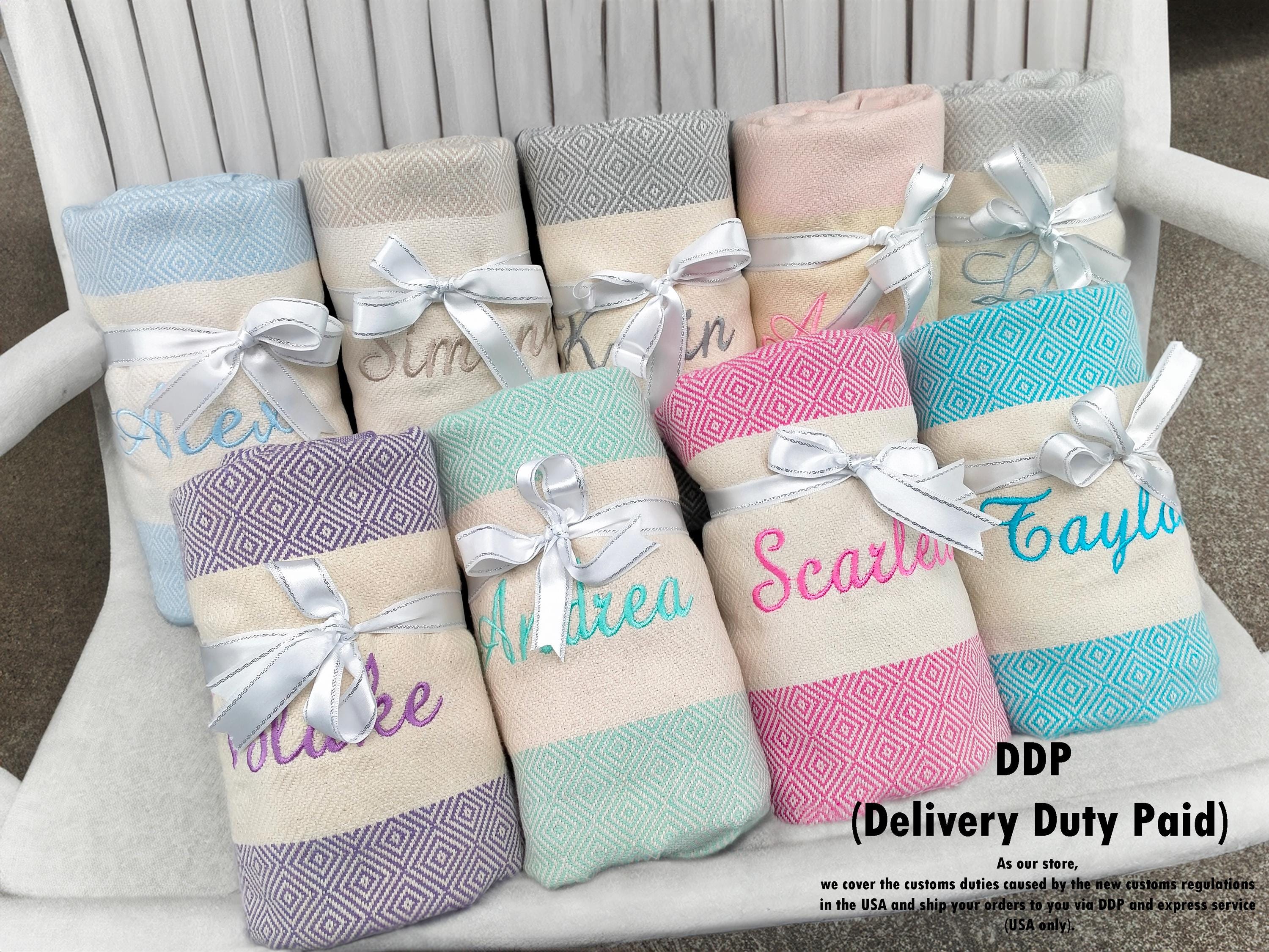 Bachelorette Party Favor, Turkish Towel, Beach vacation Gifts, Custom Wedding Gift, Gift for her, Personalized Gift, Bridesmaid Beach Towel