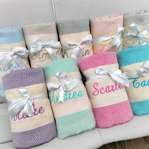 Turkish Cotton Towel, Beach Gift, Holiday towel, Bachelorette Party Favor, Gift for her, Wedding Gift, Personalized Towel, Bridesmaid Gift