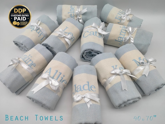 Bachelorette Party Favor, Cotton Turkish Towel, Personalized Gift Towel, Custom Wedding Gift, Beach Towel, Bridesmaid Gifts, Party Gifts