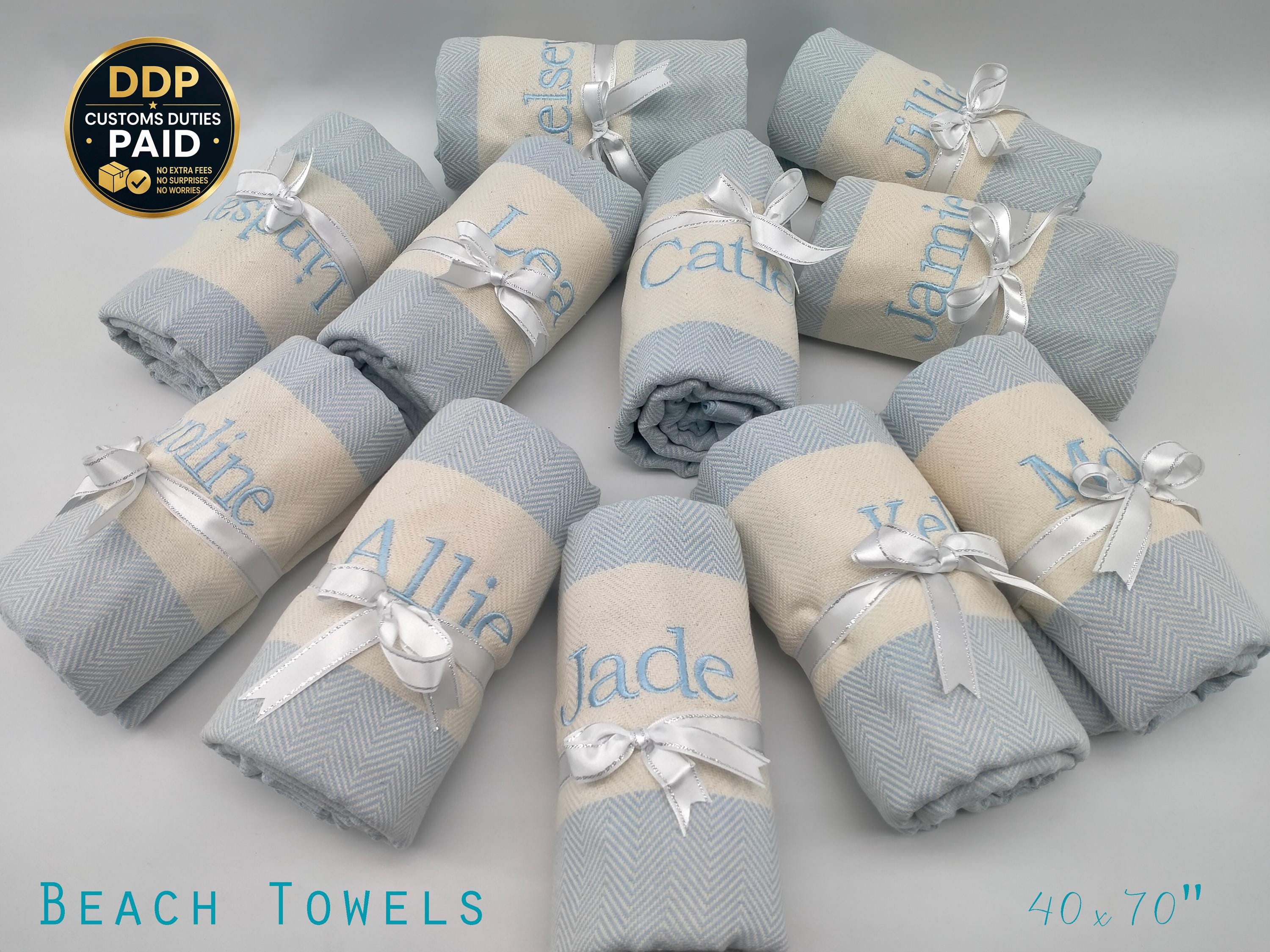 Bachelorette Party Favor, Cotton Turkish Towel, Personalized Gift Towel, Custom Wedding Gift, Beach Towel, Bridesmaid Gifts, Party Gifts