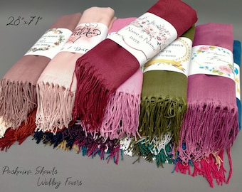 Personalisierte Geschenke, Hochzeitsschal, Brautjungfernschal, Brautparty-Gastgeschenk, Brautjungfern-Vorschlag, personalisierte Pashminas-Tücher, Hochzeitsgeschenke