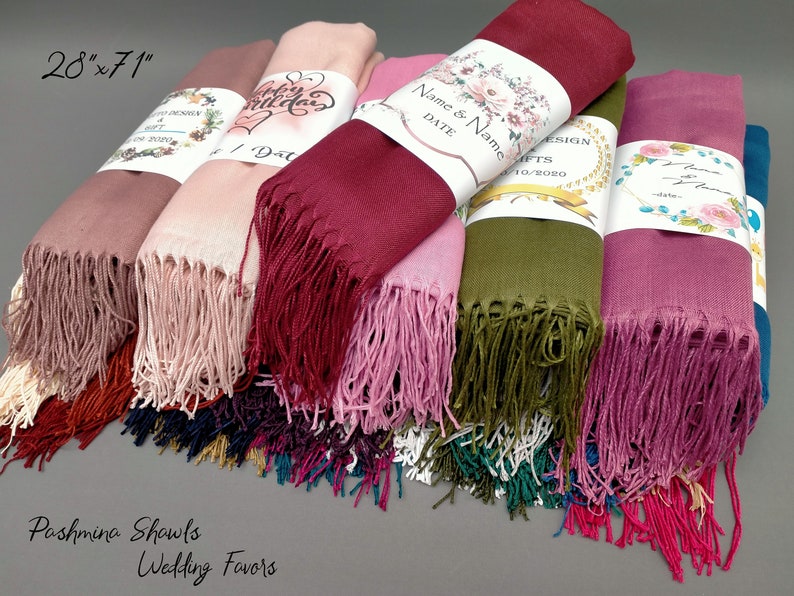 Pashminas pour écharpe de mariage, châle de demoiselle d'honneur, cadeaux d'invités, shower de mariage, proposition de demoiselle d'honneur, écharpe pashmina personnalisée, cadeaux de mariage image 5