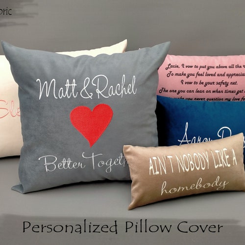 Custom Embroidered Pillow Personalized Pillow Cover Gift for Etsy