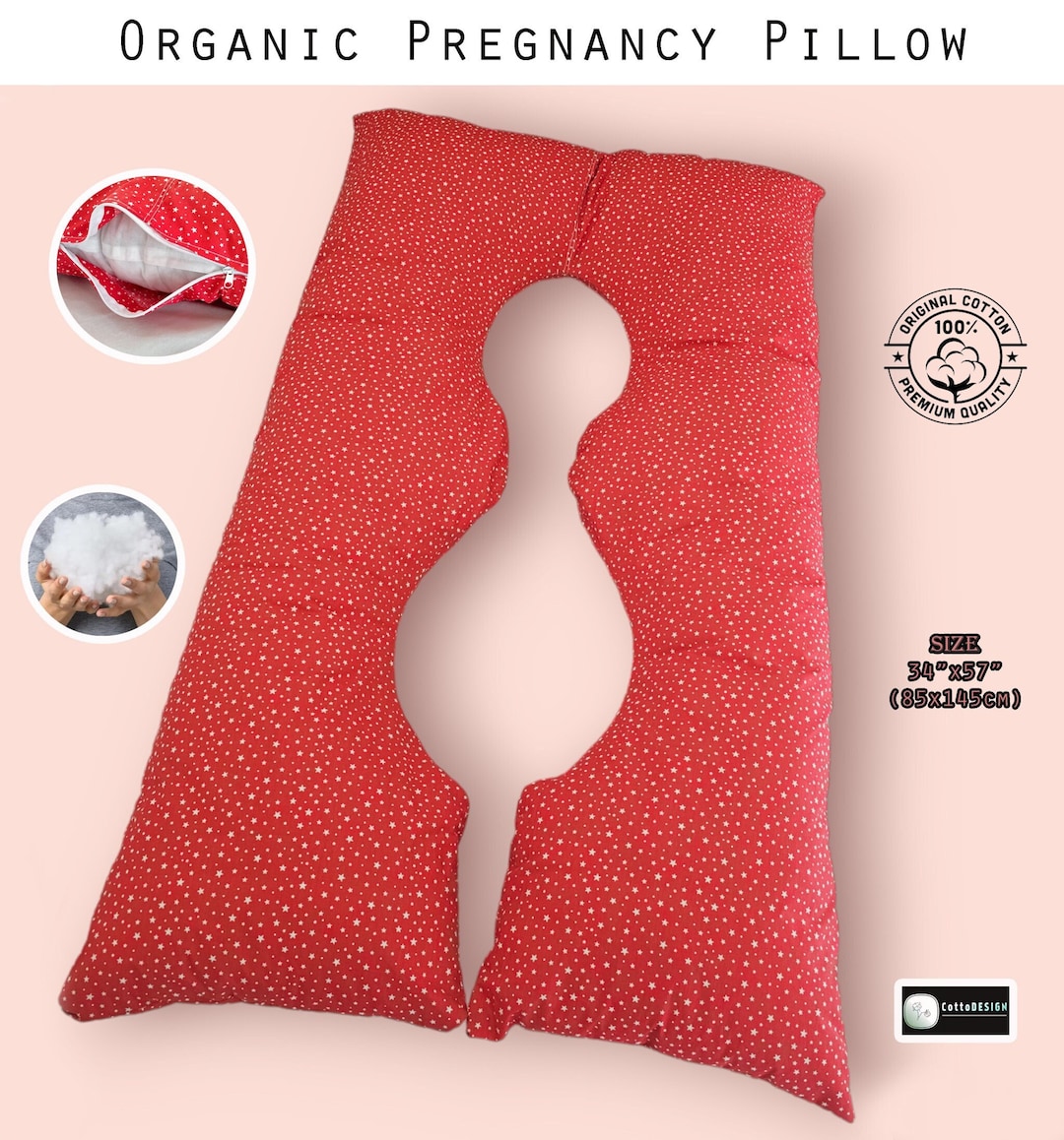 Custom Body Pillow, Maternity Pillow, Full Body Support Pillow, U