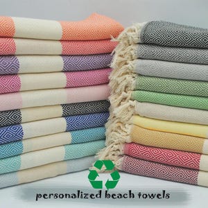 Personalized Turkish Beach Towel, Gift For Her, Wedding Gifts, Bachelorette Party, Cotton towel, Personalized Beach Gift, Bridesmaid Gift