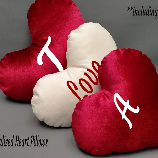 Custom Heart Pillow, Personalized Love Pillows, Valentines Day Pillow Gift, wedding favors, housewarming gift, Custom Gift for Her/Him