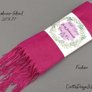 Personalized Pashmina for Bridesmaid, Wedding Scarf, Bridesmaid Shawl, Bridal Shower, Bridesmaid Proposal, Personalized Pashmina Scarf Blush