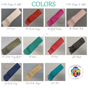 Pashminas pour écharpe de mariage, châle de demoiselle d'honneur, cadeaux d'invités, shower de mariage, proposition de demoiselle d'honneur, écharpe pashmina personnalisée, cadeaux de mariage image 8
