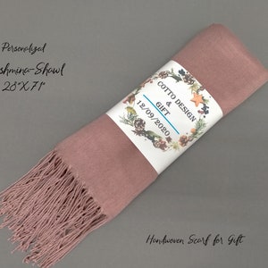 Bridesmaid Gift, Wedding scarf, Bridesmaid Shawl, Blanket Scarf, Bridal Shower Favor, Bridesmaid Proposal, Personalized Pashmina Scarf Blush