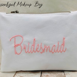 Leather makeup Bag, Personalized Bridesmaid Makeup Bag, Personalized Wedding Gifts, Personalized gift for her, Best Friend Gift, Makeup Case
