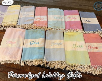 Bachelorette Party Favors, Personalized Beach Towel, Party Favors, Custom Wedding Gifts, Personalized Gift, Bridesmaid Towels, Wedding Favor