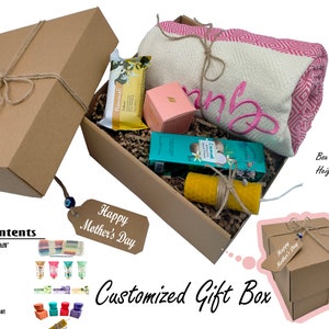 Caja de regalo para el día de Navidad, regalo para ella, caja de regalo para la familia, regalos para damas de honor, regalo para él, kit de cuidado personal, juego de regalo de spa, toalla personalizada