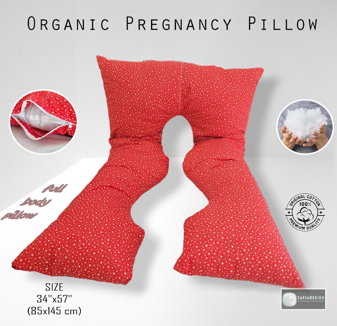 Organic Pregnancy Pillow, Maternity Pillow, Full Body Support Pillow, U