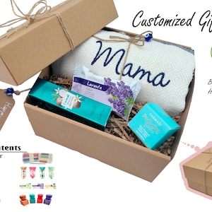 Personalisierte Geschenkbox, Weihnachtsgeschenkbox, Strandtuch, Brautjungfer Geschenkbox, Junggesellinnenabschied, Geschenkbox für Sie, Selbstpflegeset, Geschenkbox