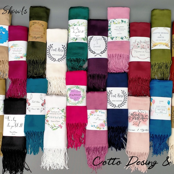 Pashminas für Hochzeiten, Schal, Brautjungfernschal, Deckenschal, Brautparty-Gastgeschenk, Brautjungfern-Vorschlag, personalisierter Pashmina-Schal Blush