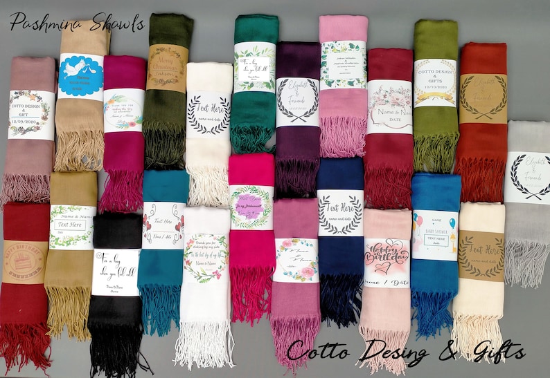 Pashminas pour écharpe de mariage, châle de demoiselle d'honneur, cadeaux d'invités, shower de mariage, proposition de demoiselle d'honneur, écharpe pashmina personnalisée, cadeaux de mariage image 1