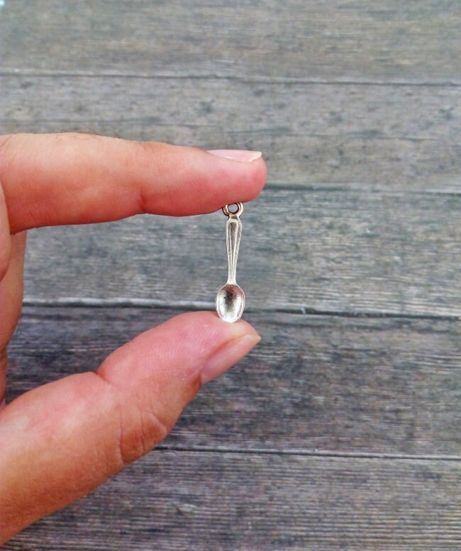 Bulk Silver Spoon Charms 25mm Spoon Pendant Etsy
