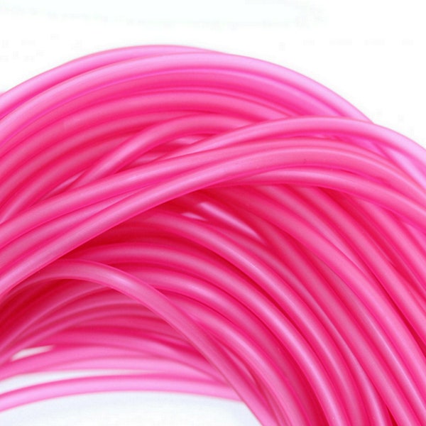 Cordon en caoutchouc flexible 2 mm, cordon en silicone rose pour la fabrication de bijoux