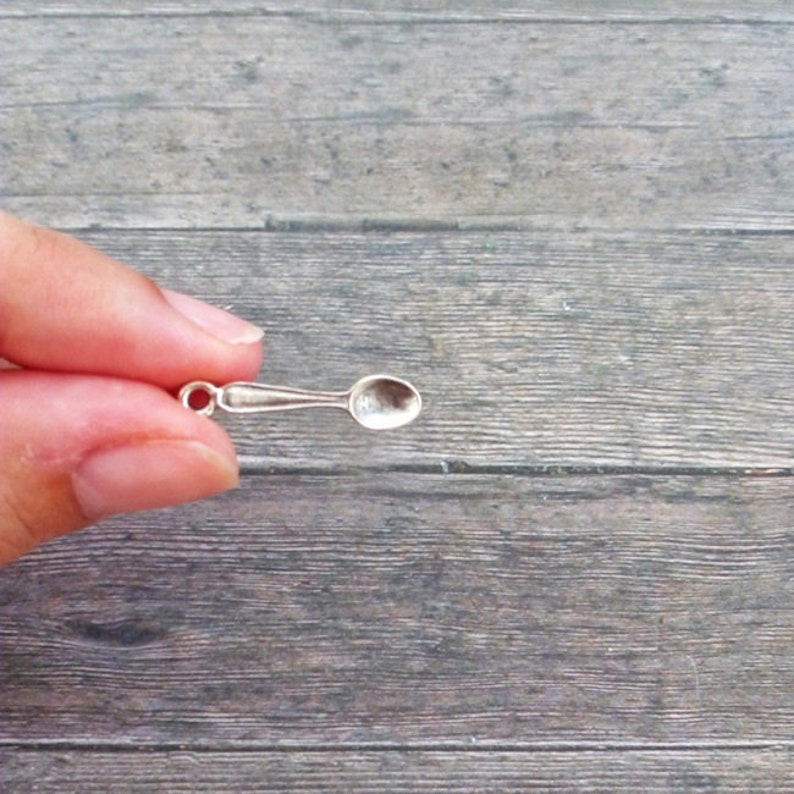 Bulk Silver Spoon Charms 25mm Spoon Pendant Etsy