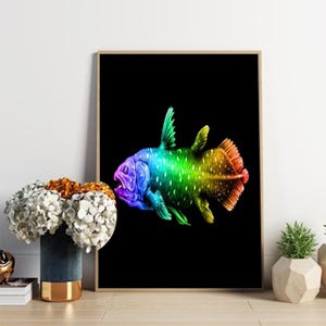 Plakat Poisson coelacanthe arc-en-ciel
