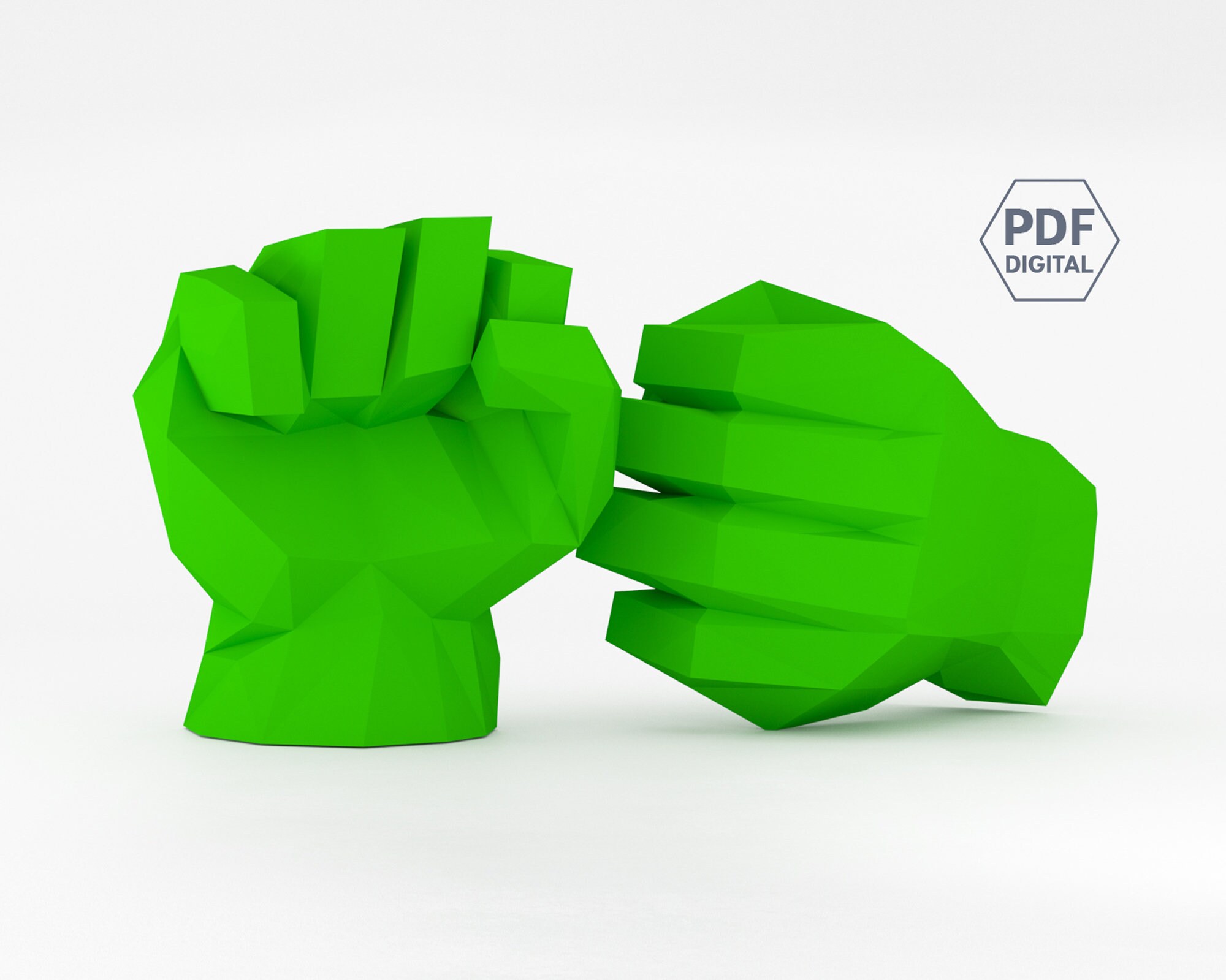 Papercraft PDF Hulk Hands 3D origami paper craft DIY kit | Etsy