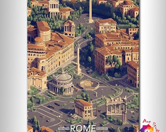Wedding GIFT Large Art Print, Travel Poster, ITALY Print, VINTAGE Poster, Rome Poster, Italian Architecture, Birthday Present, Rome Gift