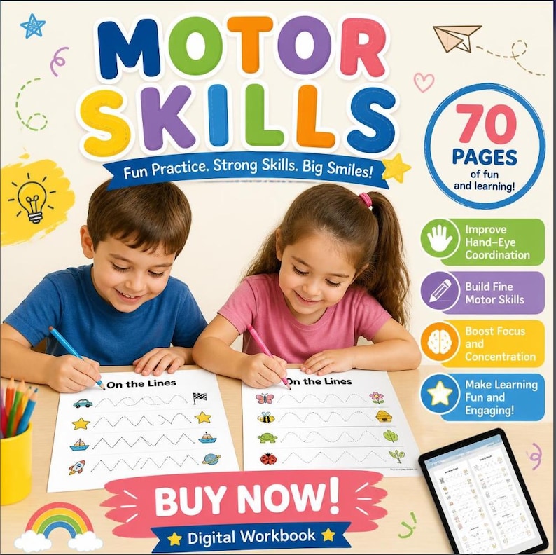 Fine Motor Skills Workbook for Kids and Adults Hand Eye Coordination ...