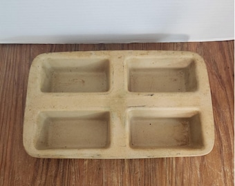 Pampered Chef Stoneware 4 Mini Loaf Baking Pan Discontinued Item Holiday