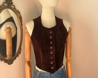 1960s Mary Quant Ginger Group Suede Waistcoat