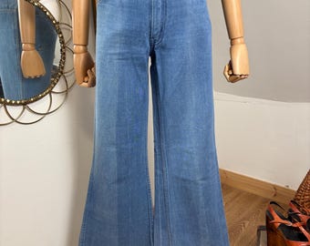 Jeans a zampa d'elefante chiari anni '70