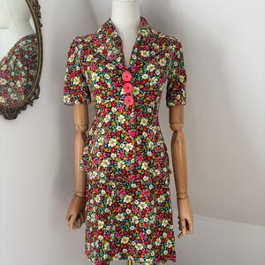 1970s Floral Skirt Suit