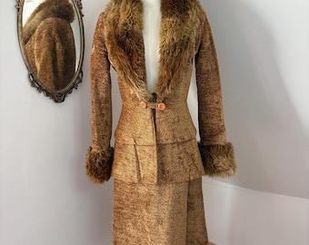Incredible 1970s Rare Designer Skirt Suit by ‘Mushroom by Benny Ong’.