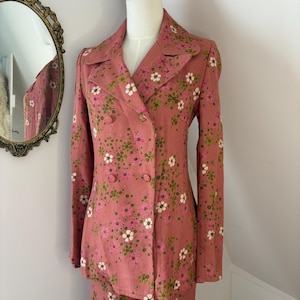 1970s Pink Floral Suit