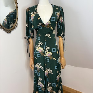 1970s Does 1930s ‘Paul Nicholas’ Crepe Art Deco Dress