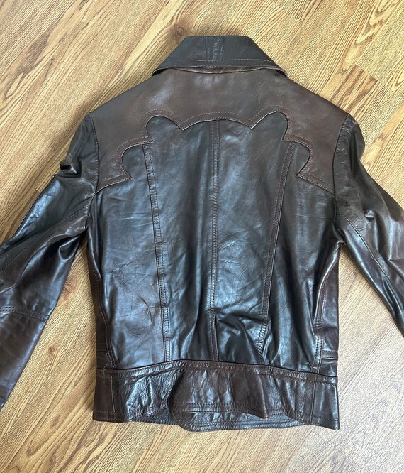 70s musical instruments style leather jacket - Gem