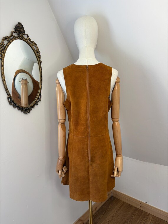 Vintage Suede Belted Mini Dress