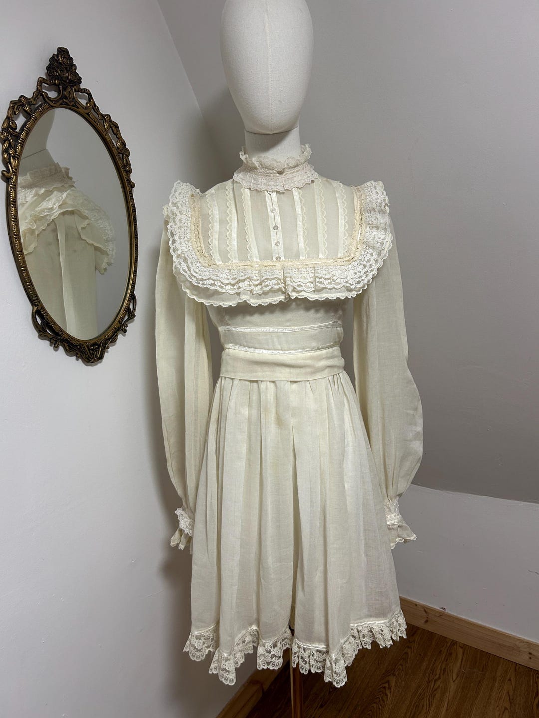 1970s gunne Sax Victorian Revival Dress - Etsy UK