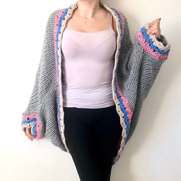 Handmade Chunky Knit Vegan Cocoon Cardigan (made to order)