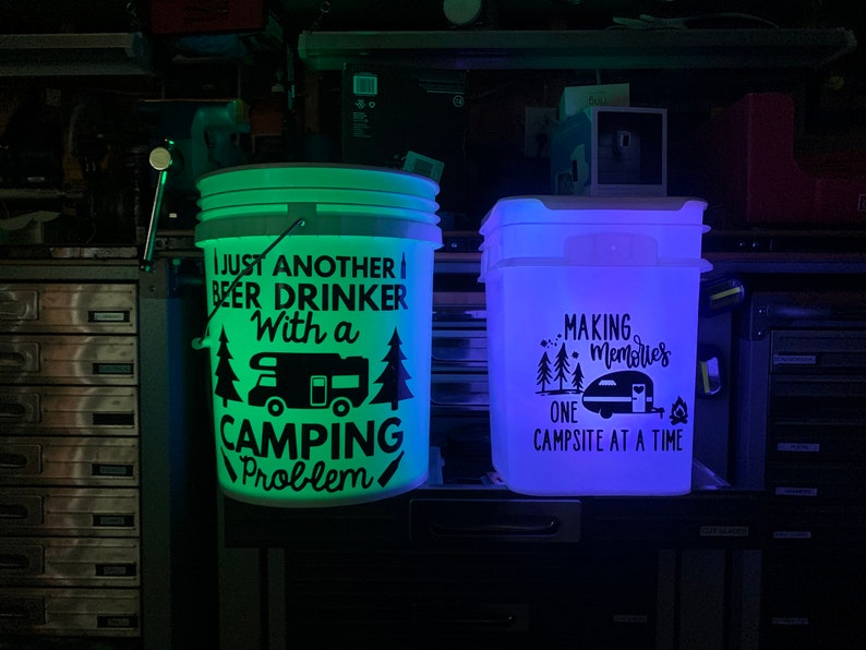 Customizable Camping Decal for Indoor/outdoor Use. Great for DIY Bucket