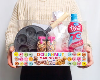 Mini Doughnut Making Kit | Birthday Gift for Foodies, Present for Kids, Baking Gift. DIY Donut gift.