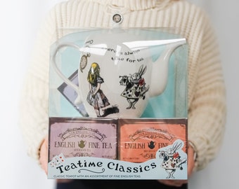 Tea Time Classics | Afternoon Tea Gift, Alice In Wonderland Teapot, New English Tea