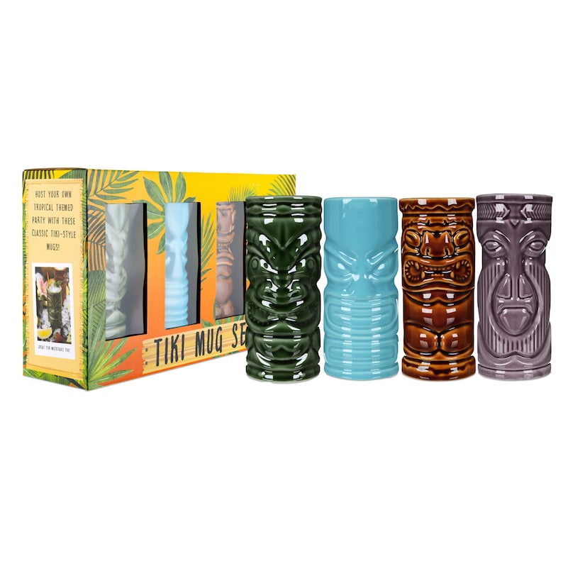 Tiki Cocktail Set | Birthday Gifts, Best Friend Gifts, Cocktail Party, Cool Mugs, Unique Gift Ideas, Drinking Accessories, Garden Party 