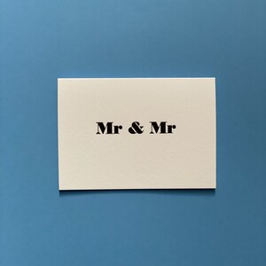 MR & MR Card » Hand printed letterpress card using stylish typography » A lovely and beautiful way to celebrate the new couple